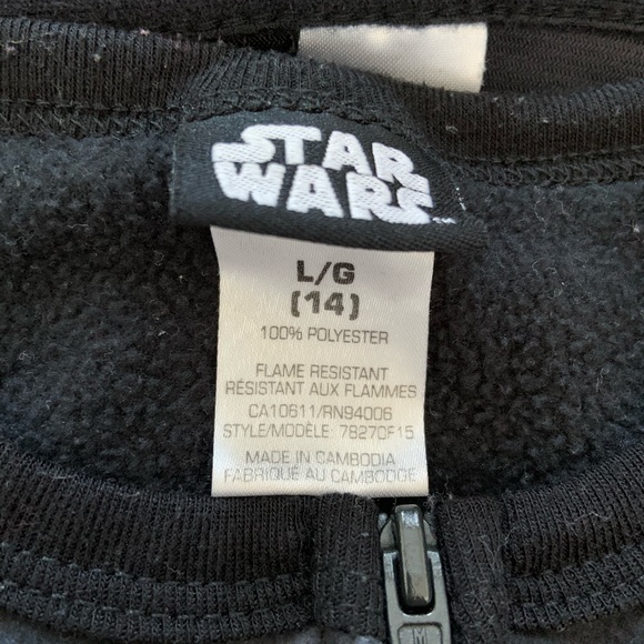 Disney, Black Graphic Star Wars Darth Vader Pajamas Jumpsuit, Size: 14Y - Picture 4 of 4